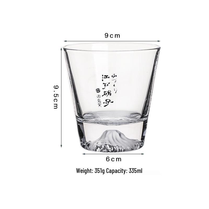 Japanischer Mount Fuji Glasbecher: Kreativer Becher mit Schneekappe für Tee, Milch, Whiskey oder Bier