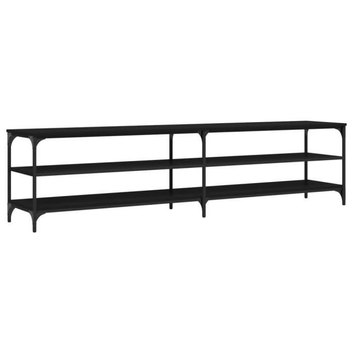 VidaXL Meuble TV noir 200x30x50 cm bois d'ingénierie et métal 826759