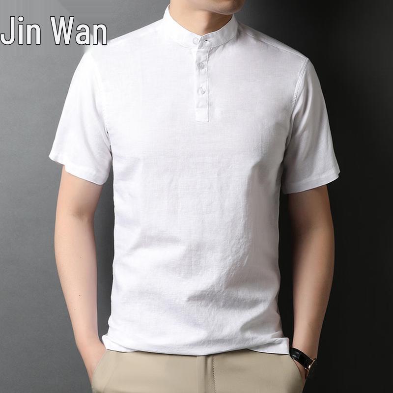 Men s Summer Linen Blend Short Sleeve Pullover Shirt M