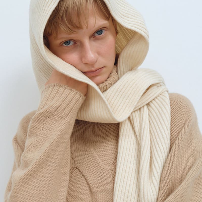 

MOHAN TFW CASHMERE HOODIE MUFFLER_3COLORS IVORY
