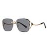High Fashion Womens Metal Frame Square Sunglasses With Uv400 Protection For Outdoor Activities