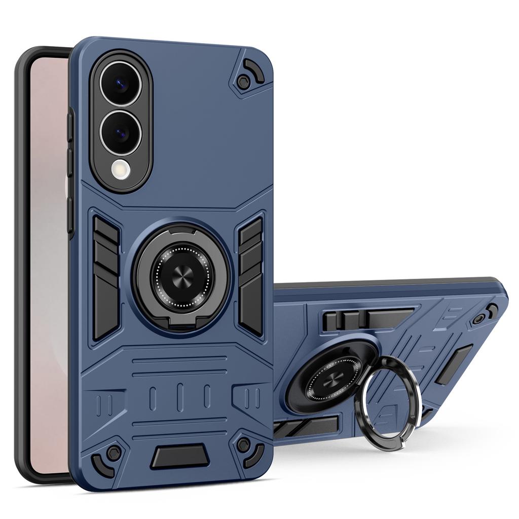 For Samsung Galaxy S25 Edge Case with Ring Holder Kickstand PC + TPU Anti-Fall Phone Cover