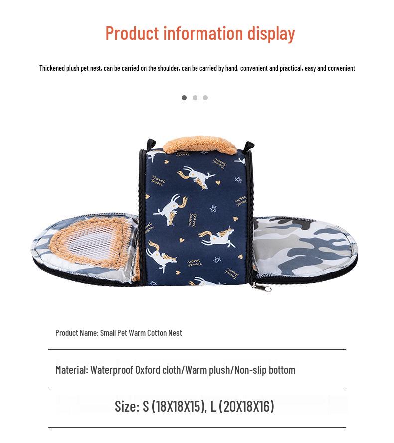 Portable Sleeping Bag for Small Pets: Hamsters, Squirrels, Sugar Gliders & Chinchillas