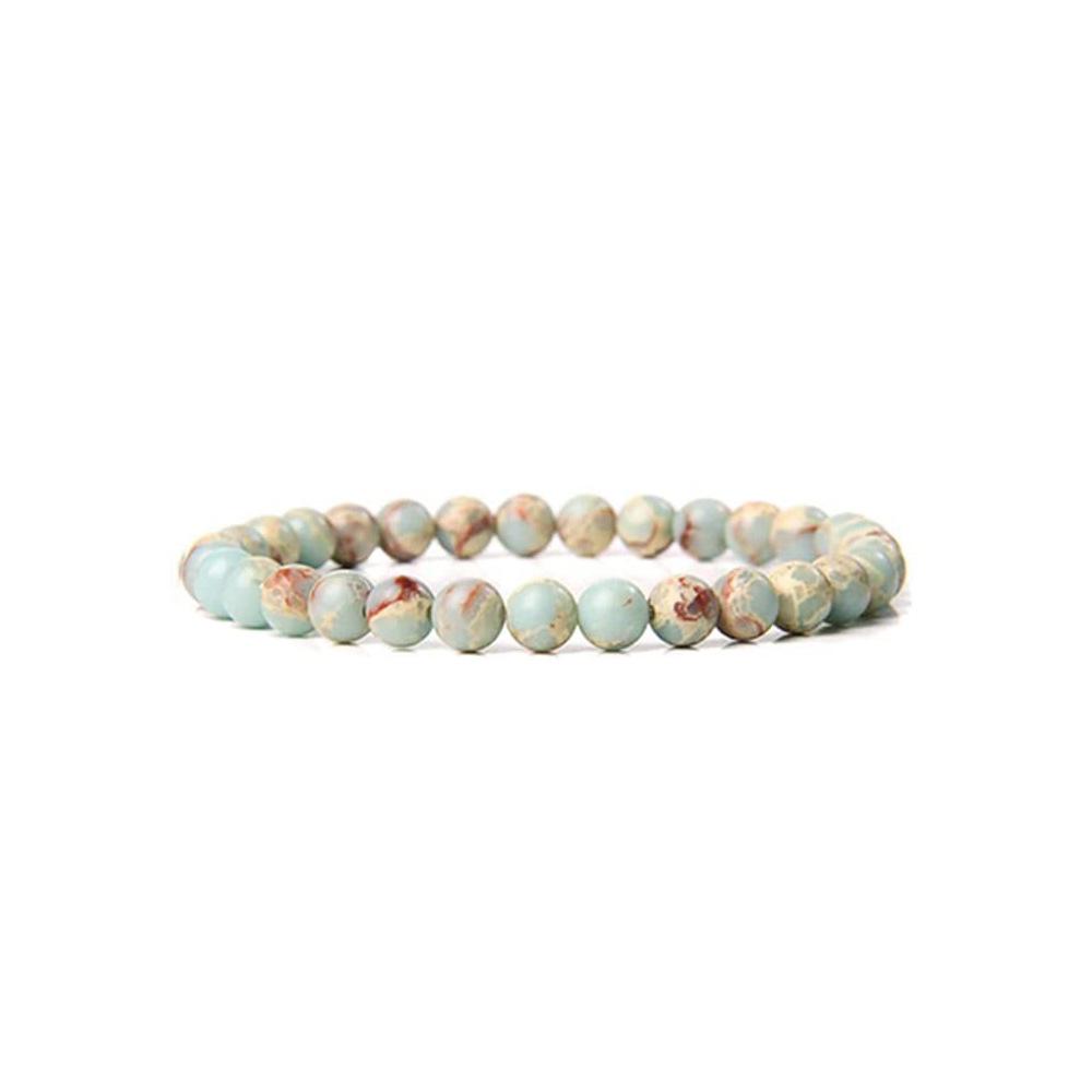 6mm Stone Bead Bracelet for Men and Women, Healing Crystal Stone Round Bead Bracelet Set, Elastic Energy Bracelet