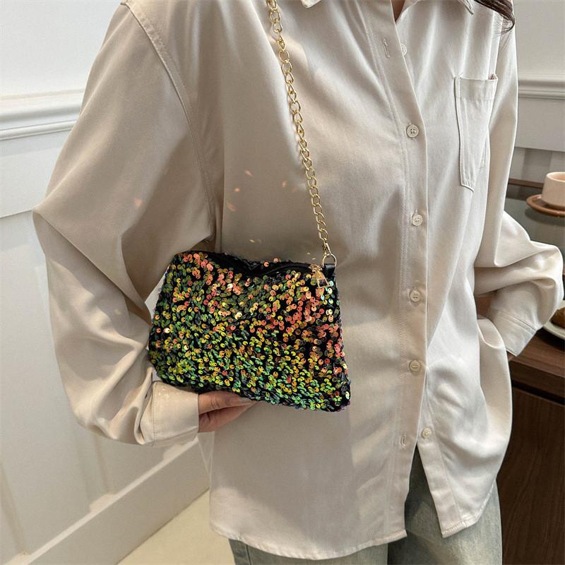 Wholesale Unique Stylish Sequined Small Square Bag For Women With Chain Strap For Daily Use