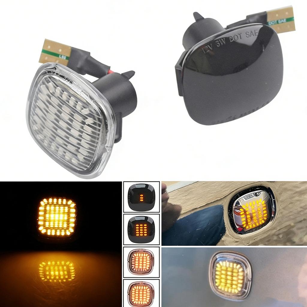 2pcs Easy Installation Waterproof LED Turn Signal Light Side Marker Lamp For Mk1 MK2 B5 4D0949127 1U0949127B 1U0949127C