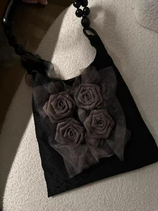

Vintage Plant-Dyed Rose Pleated Tote Bag