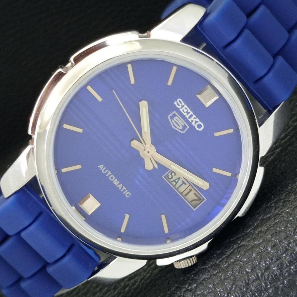 

REFURBISHED VINTAGE SEIKO 5 AUTOMATIC 7009A JAPAN MENS BLUE DIAL WATCH a434340-2 R120-a434340