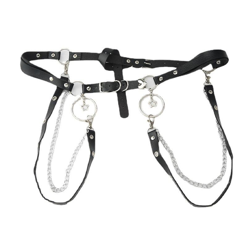 Harajuku Fille Lolita Sombre Style Punk Goth Décoration de Ceinture Jk Chaîne de Taille Sangle Cool