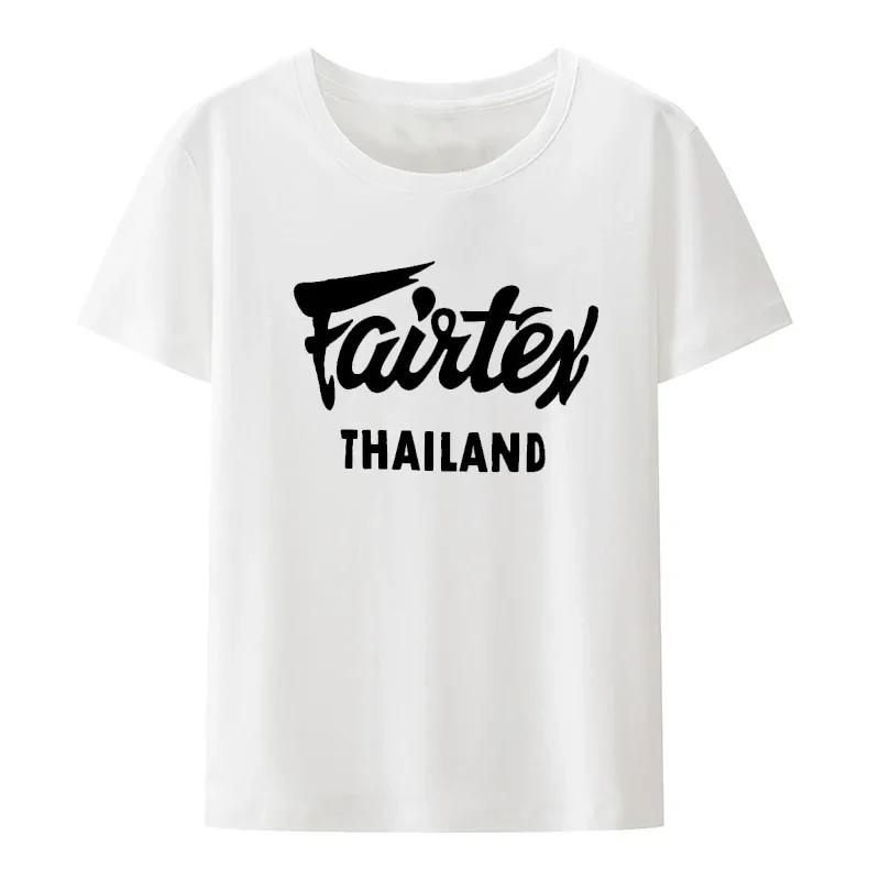 

Футболка Fairtex Thailand Чорна Повсякденна Муай Тай Кікбоксинг Круглий Виріз Вільна Графічна Хіпстерська Блуза Вулична Мода Дихаюча M