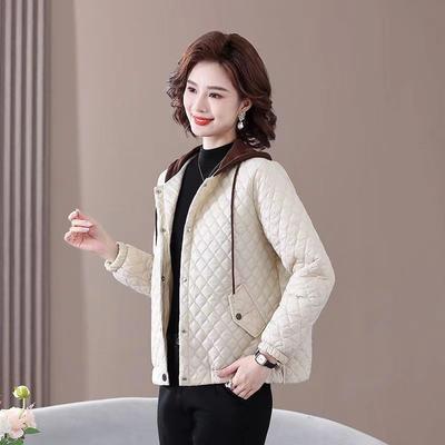 Short Cotton-padded Women's Coat Winter New Loose Hooded Cotton-padded Jacket Light and Thin Embroidery Versatile Down Cotton-padded Women