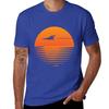 Sunset Cruise - Retro spaceship and sunset T-Shirt customizeds kawaii clothes t shirt men