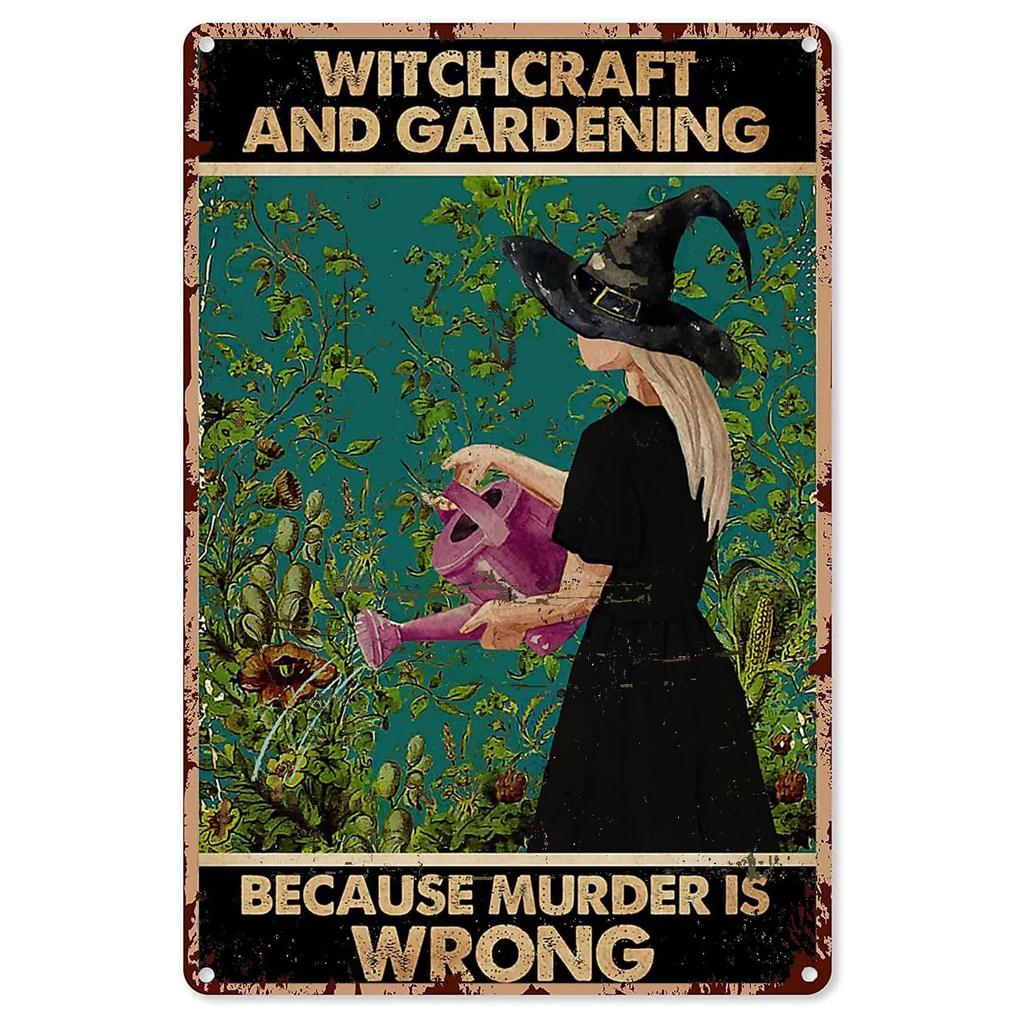 Gardening Because Murder is Wrong Vintage Metal Tin Signs Wall Decor for Home Garden Bars Cafe Clubs Retro Posters Plaque