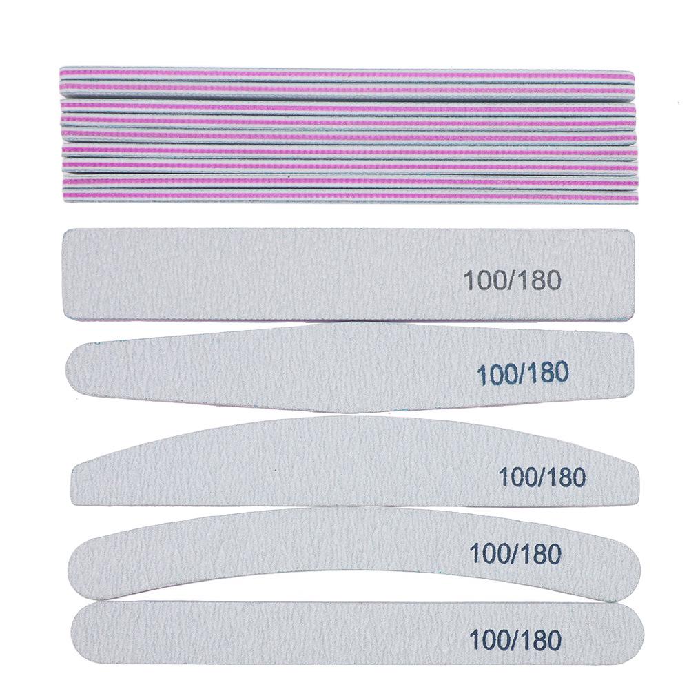 Sebra Poleringsstripe: Halvmåne Rektangulær Neglefil for Forming & Sliping