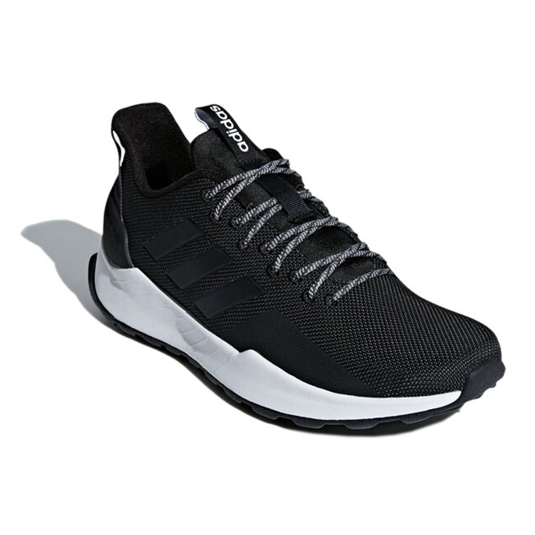 Adidas Neo Questar Trail Round Toe Lace-Up Fabric Breathable Low-Top Running Shoes Men Sneakers Black BB7438
