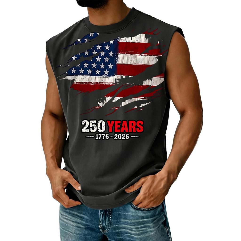 Men's Casual Independence Day Printed Tank Top