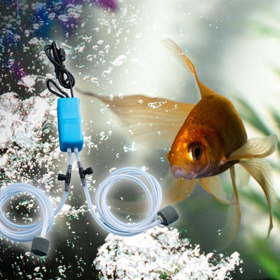 1 Set Oxygen Pump Dual Tube Design Mini Aquarium Air Pump Kit Ultra-Quiet USB Charging Pump for Fish Tank
