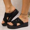 Fashion Women's Slippers Summer Casual Flip-Flops Wedge Bling Chunky Sandals Open Toed Platform Outdoor Non Slip Fashion Beach Slippers