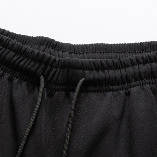 Men Ninth Pants Solid Color Drawstring Soft Fabric Multi Pockets Men Sweatpants Daily Clothes