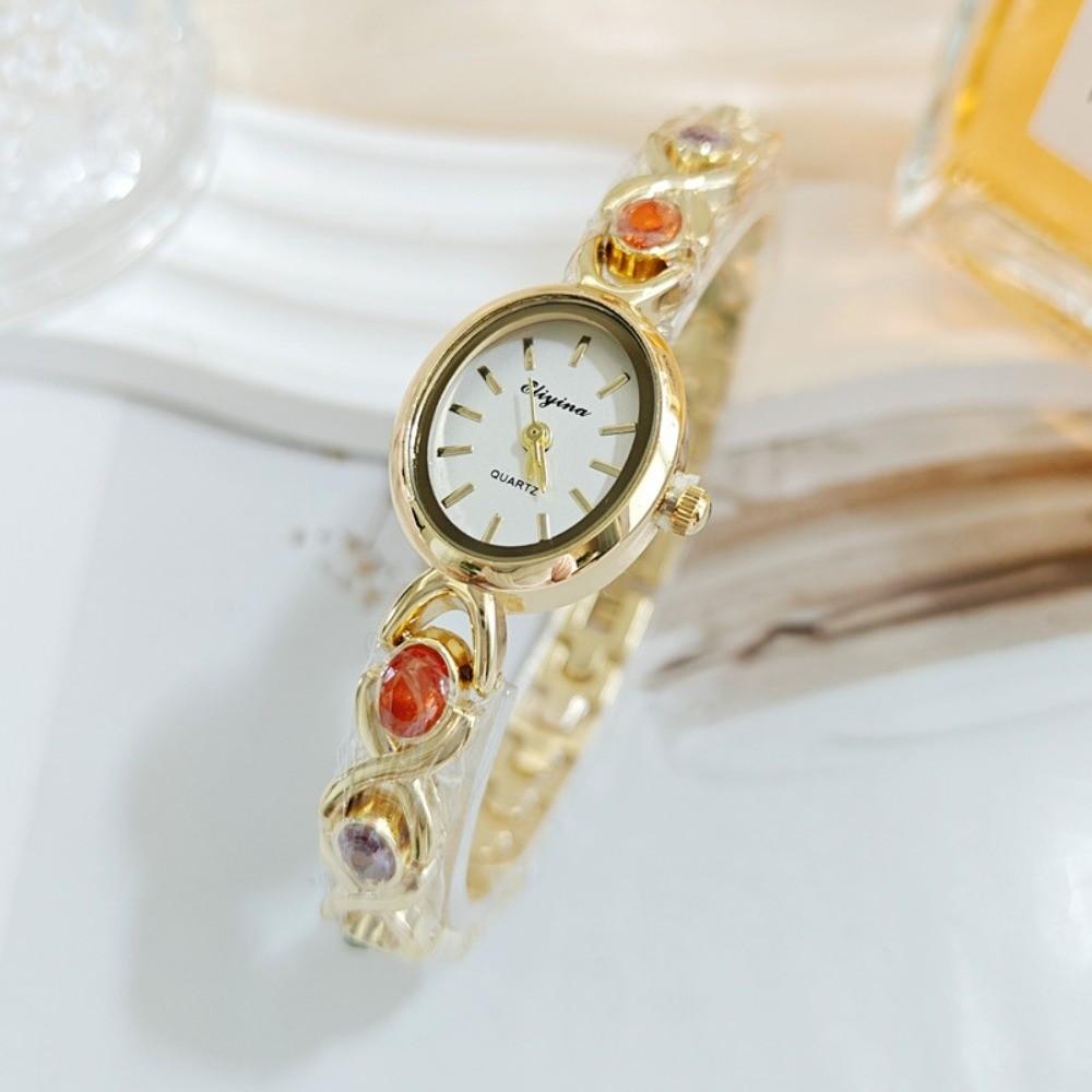 

Color Gem Bracelet Watches Luxury Quartz Watch Simple Elegant Bangle Bracelet Fashion Accessory 01
