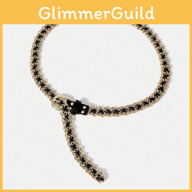 Elegant Waist Women Chain Fashion Accessory With Chain Link And Weaving Metal