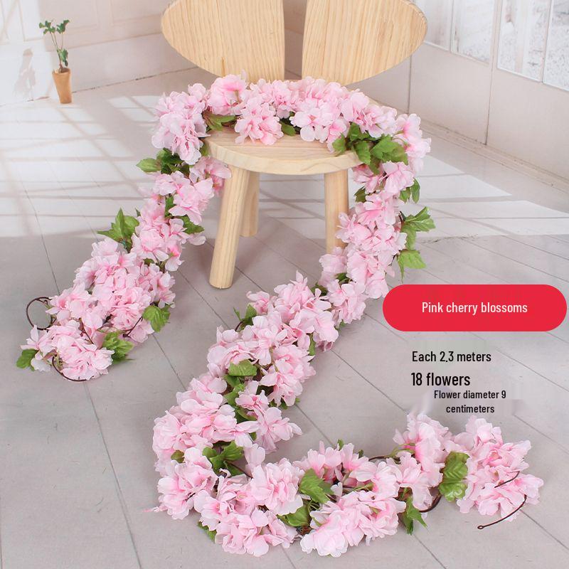 Silk Flower Vine for Air Conditioner and Heating Pipe Decoration