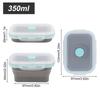 3pcs Rectangular Foldable Silicone Lunch Box, Portable Bento Box 350/500/800ML