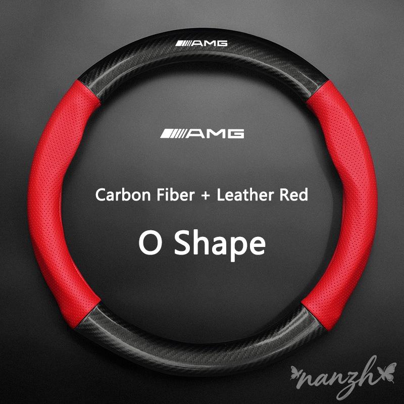 HXA1 Leather Car Steering Wheel Cover For Mercedes W204 Grille Benz C C204 S204 2007-2014 C180 C200 C250 C300 C350 AMG Accessories