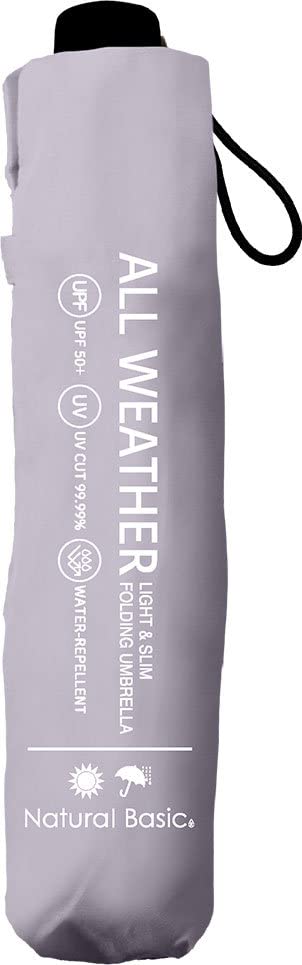 Nakatani UV Folding Solid Color Manual Fiberglass 55cm Umbrella, All-Weather Umbrella, Purple, [943-001], Opening, Ribs,