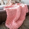 Bearaby Weaving Ultra Coarse Blanket With Solid Color Design For Household Daily