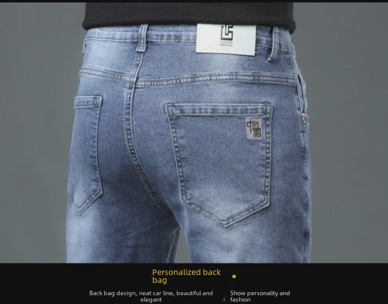 “Jeans Elásticos Slim Fit para Hombre 2024: Estilo Coreano de Moda para Primavera y Otoño”
