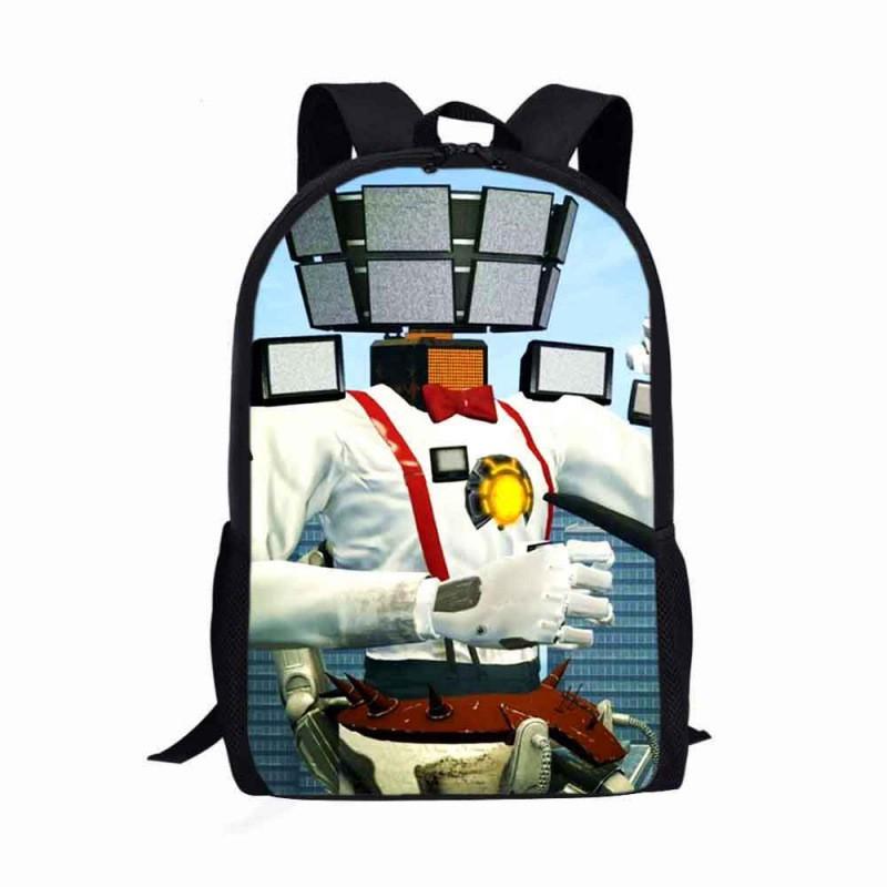 Lightweight Kids School Backpack Boys Girls Anti-Strain Ergonomic Design Cartoon Print Oxford Fabric Bag Elementary