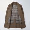 Winter thickened down lining woolen mid-length double-sided wool men's middle-aged lapel coat woolen coat detachable