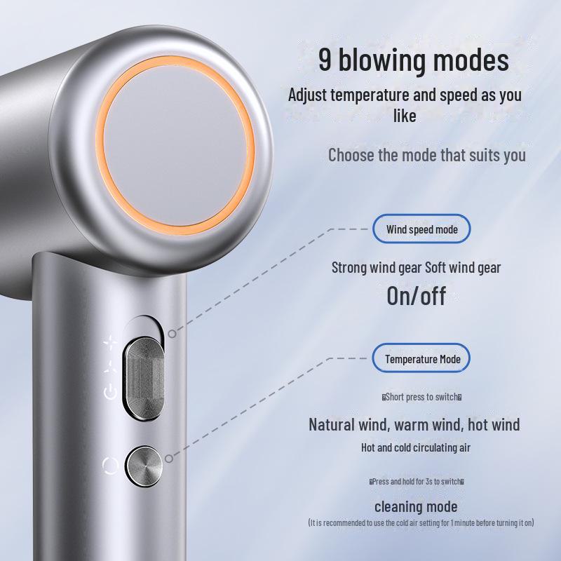 Yongri High-Speed Brushless Hair Dryer with 110,000 RPM & Negative Ion Technology, Low Noise & Quick-Drying 