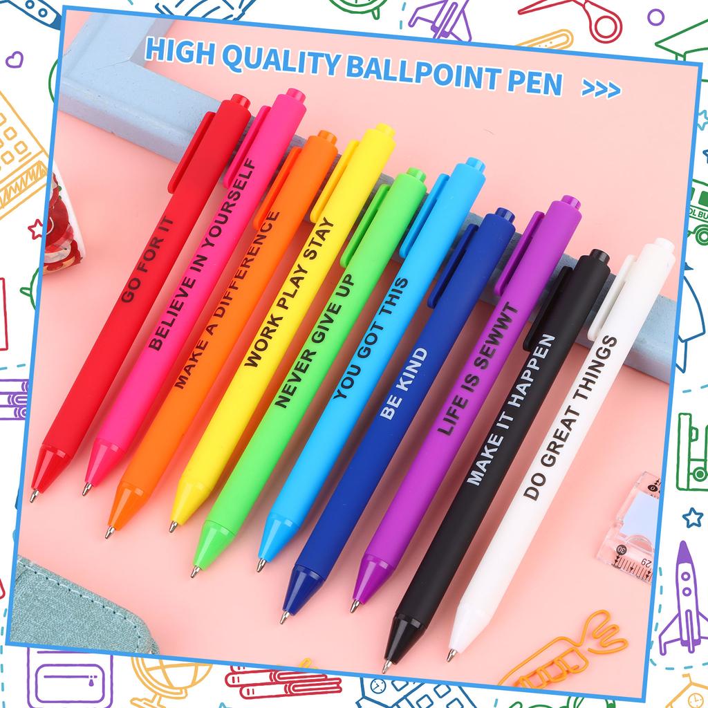 80 Pcs Inspirational Ballpoint Pen Bulk Motivational Quotes Pen Novelty Retractable Stylus Writing Pens Encouraging Black Gel In
