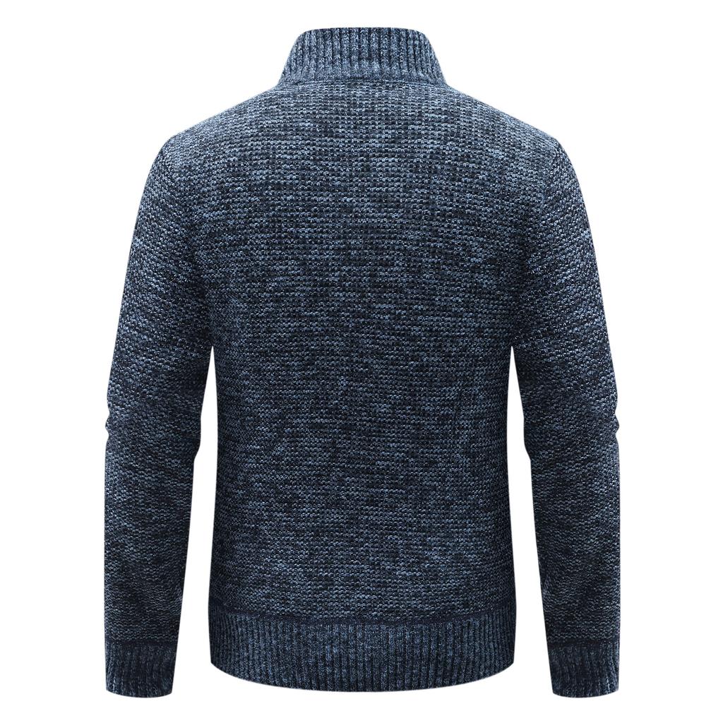 Men's Knitwear Is Worn Over A Fleece Thickened Cardigan Sweater Jacket