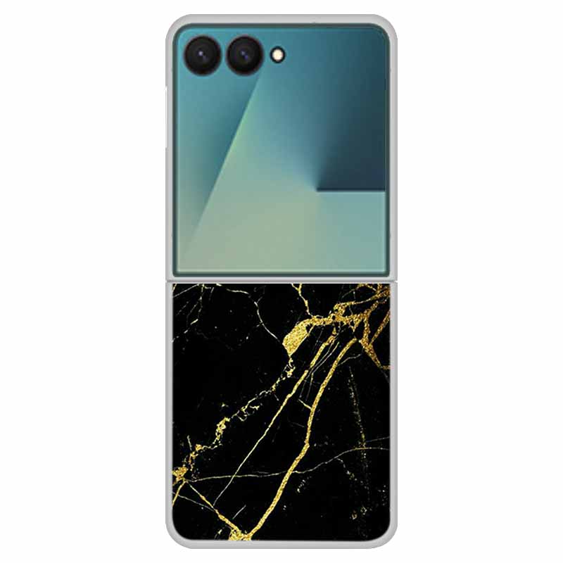 Funda For SAMSUNG Z Flip 7 Cases Marble Clear Hard PC Phone Back Cover for Galaxy Z Flip7 5G Back Cover ZFlip7 Transparent Shell