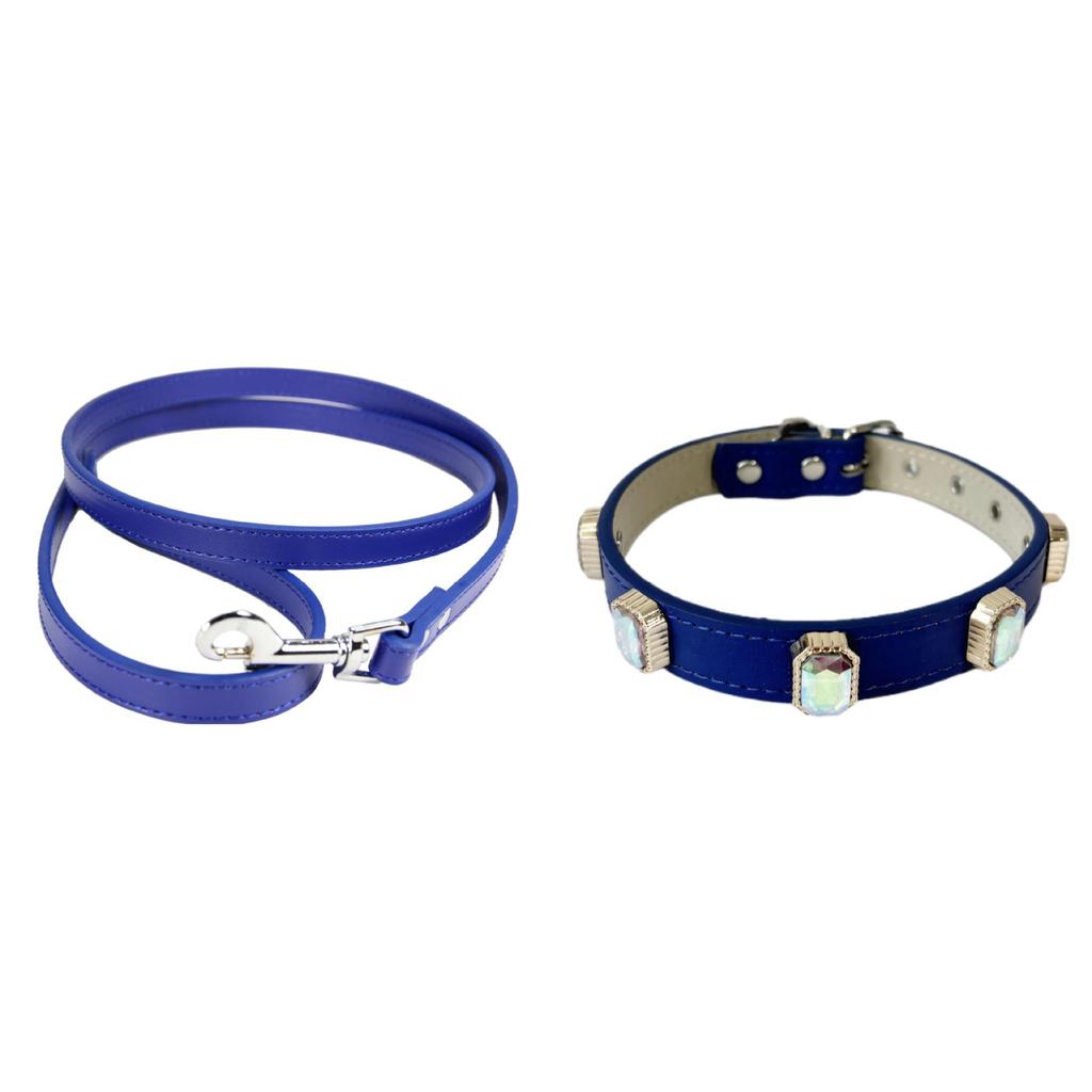 Rhinestone Pet Collar Set: High-End Leather Collar & Leash for Large Dogs