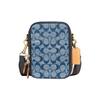 Stanton 13 Champagne Print Color-blocked Zipper Canvas and Leather Crossbody Bag Mini Men's Brass and Denim Blue