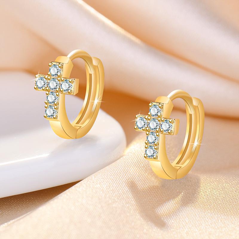 925 Sterling Silver Zircon Buckle Earrings For Women Fashion Exquisite Student Girlfriend Jewelry Accessories Party GiftGood product