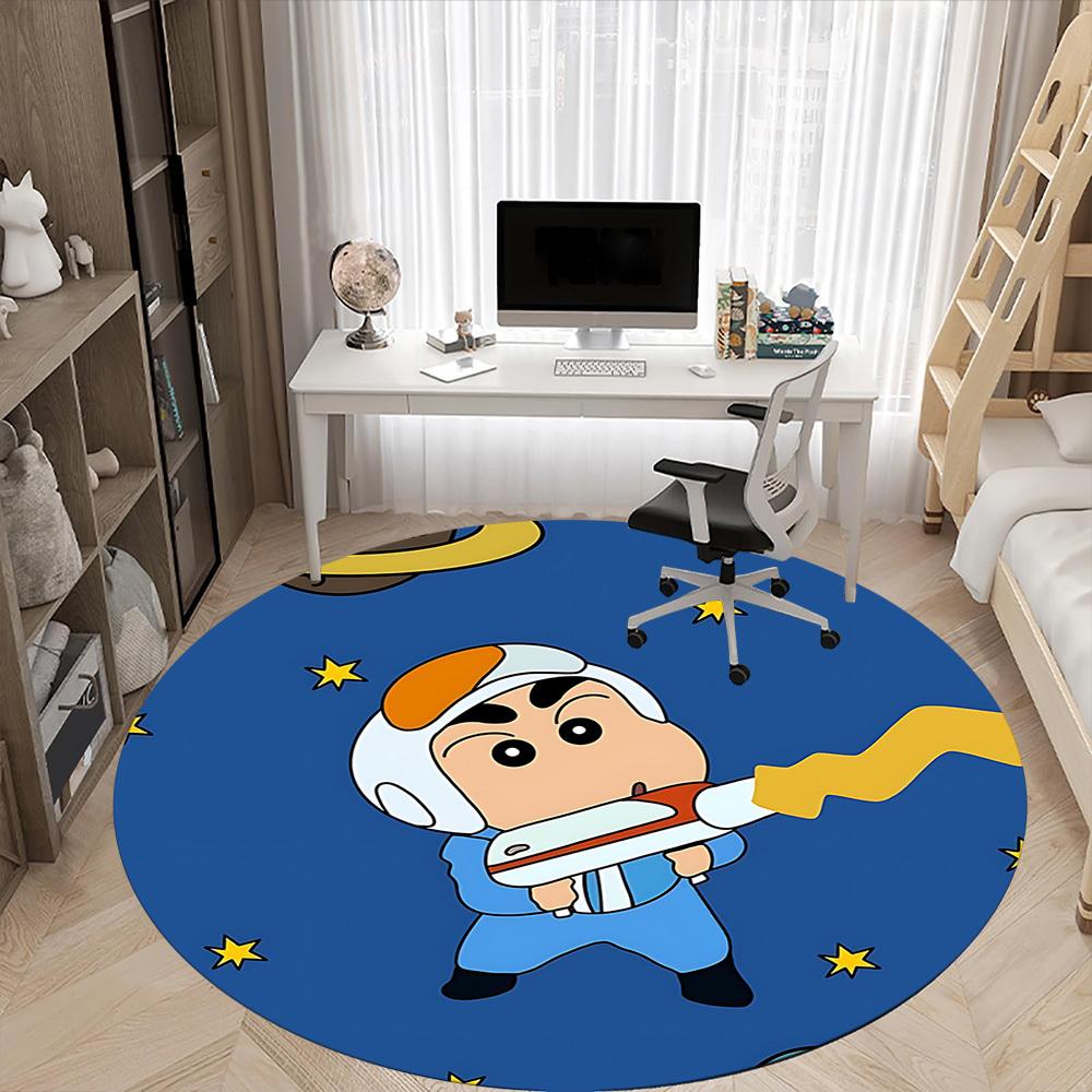 1pc Crayon Shin-chan Office Round Area Rug, Under Office Chairs Bedroom Living Room Home Decor  a1022114