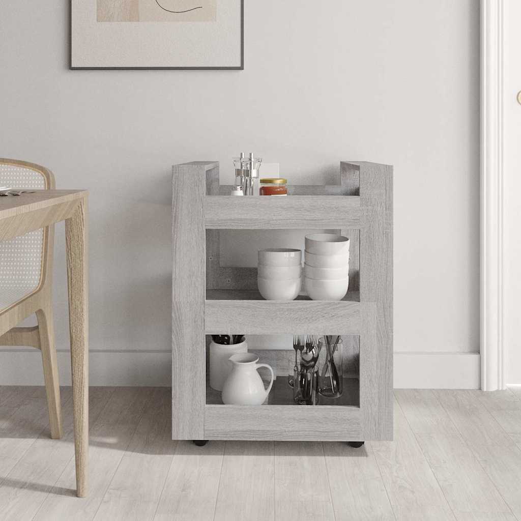 Kitchen Trolley Gray Sonoma 60 x 45 x 80 cm Engineered Wood
