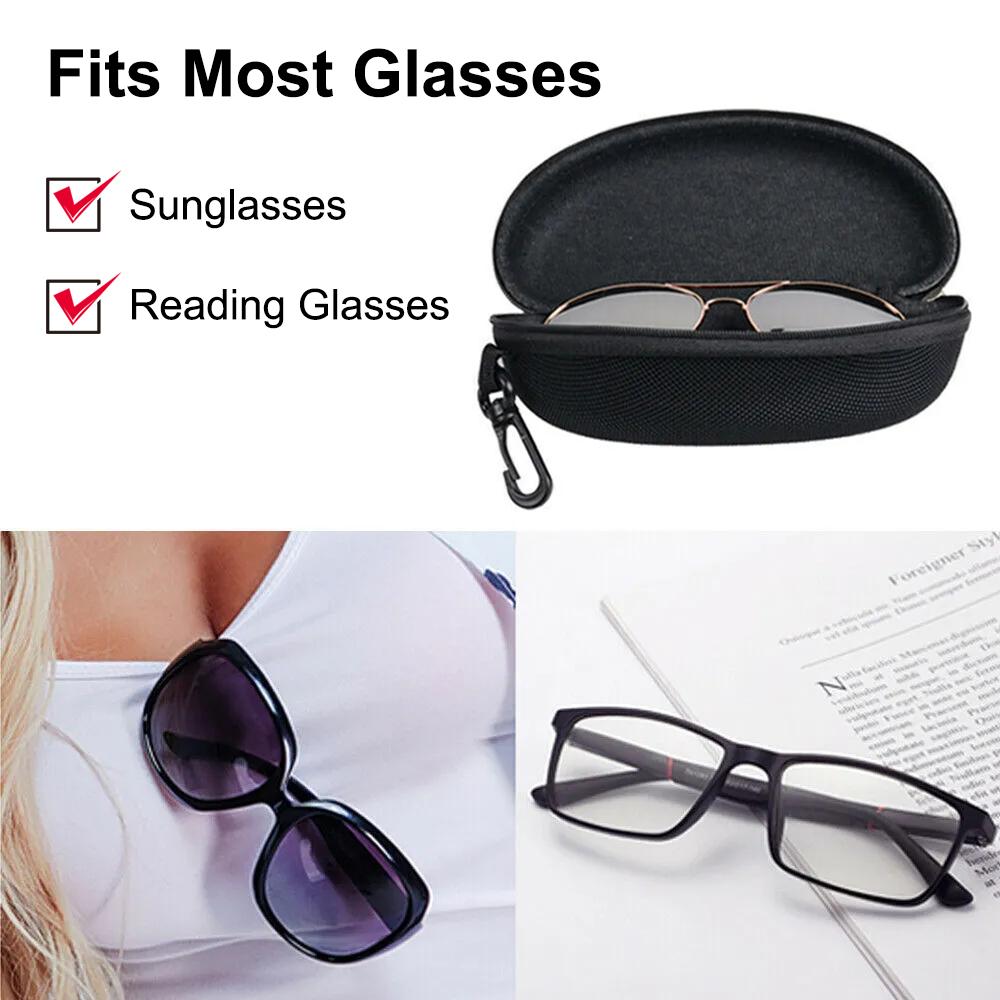 New Fashion Sunglasses Case EVA Eyeglasses Box with Hook Strong Compression Oval Glasses Case Multi-purpose Eyewear Storage Box