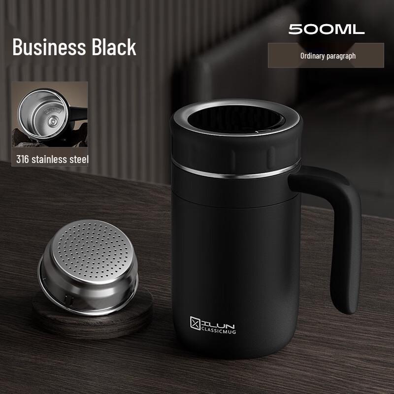 Xiaoyueya 500ml Smart 316 Stainless Steel Insulated Office Mug with Handle 500ml