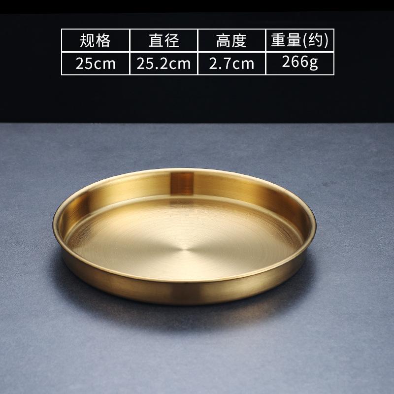 4 Sizes Deep Stainless Steel Meal Trays Round Dish Plates Barbecue Fruit Noodles Salad Mixing Dish Bowl Hotel Kitchen Tableware