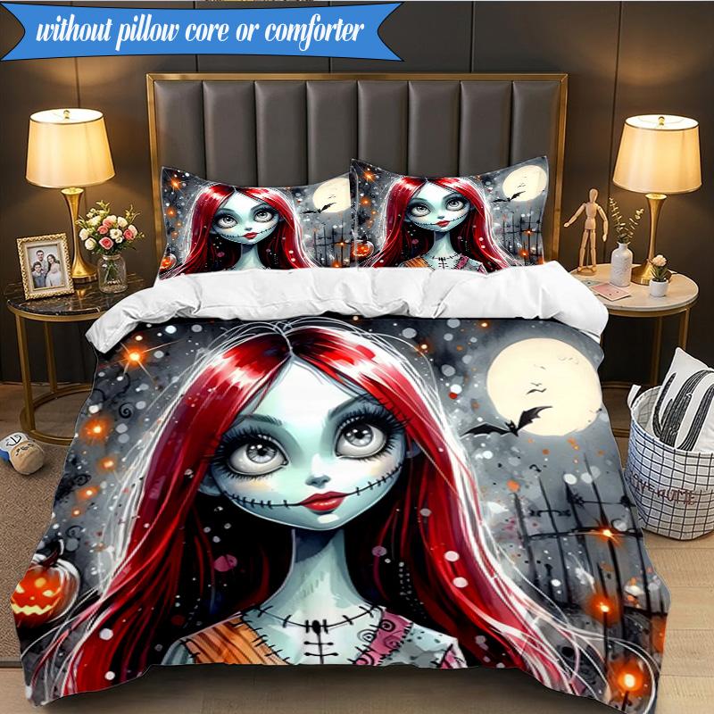Halloween Jack 3pcs K-pop music group Bedding set,Ideal for Bedroom, Dormitory,Including Duvet Cover And 2pcs Pillowcases,Fan gifts