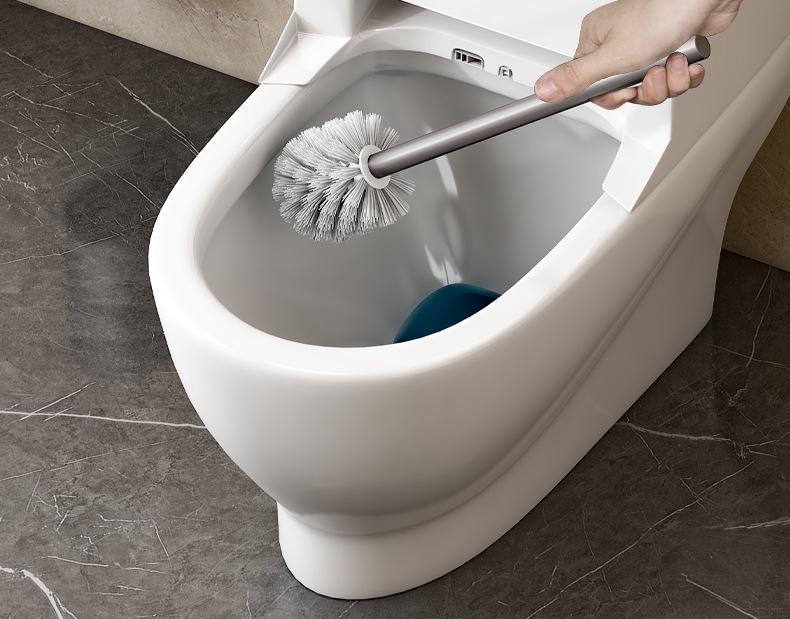 Wall-Mounted Luxury Toilet Brush: No Dead Angles, Punch-Free Design for Efficient Bathroom Cleaning