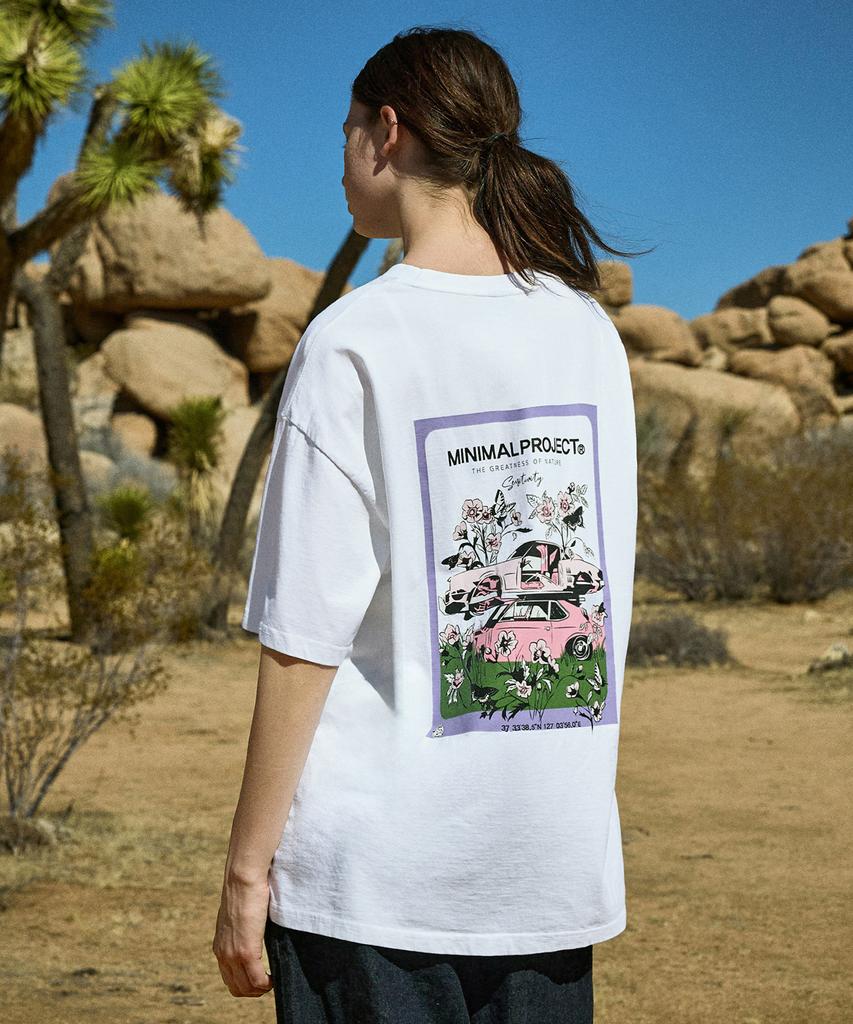 MINIMALPROJECT Flower Frame Pigment Short Sleeve T-Shirt Mst164 [White]