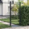 VidaXL Single Gate with Pointed Top Steel 1x2 M Black