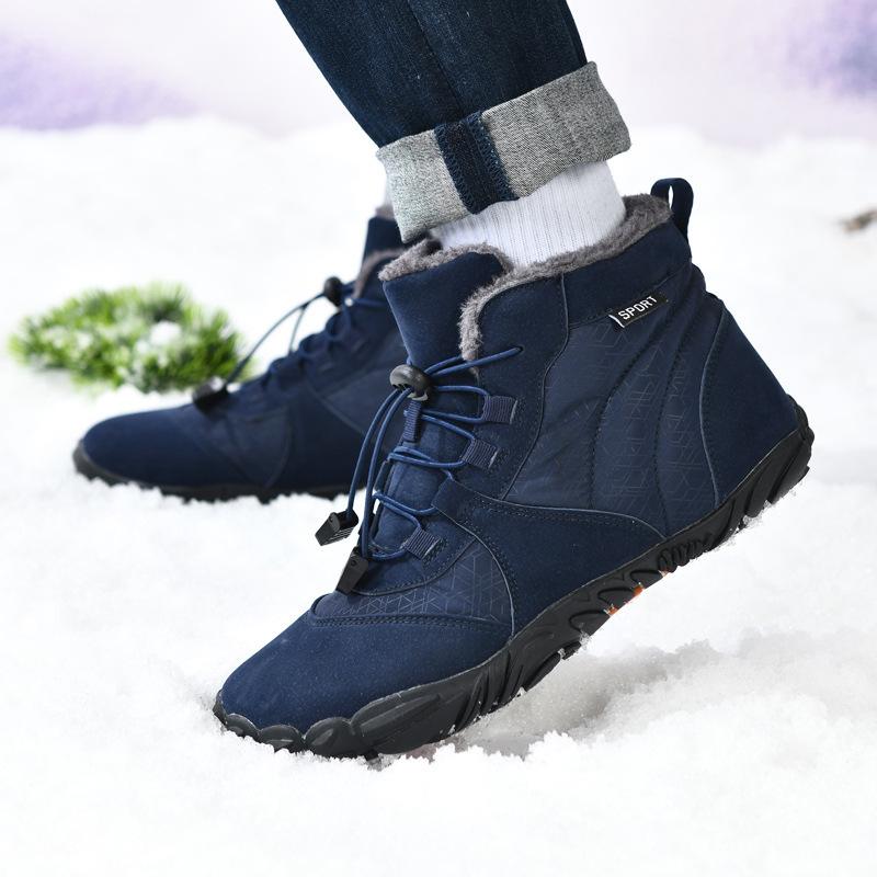 New men's shoes outdoor high-top cotton shoes couple snow boots warm velvet thickened medium tube hiking shoes
